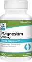 Kvalitetsvalg Magnesiumoxid 250 mg tabletter, Gluten Free Dietary Mineral Supplement for Muscle Heart, Bone og Nerve Health Support, 100 Count Flasker