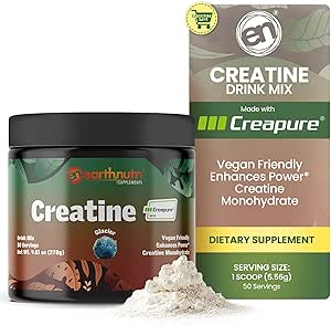 EarthNutri Creatinine Monohydrat Powder - Pure Creatin Supplement for Muscle Strength, Strength & Performance - Non-GMO, Sugar- Free, Additive- Free - for mænd og kvinder, Smaget 250g