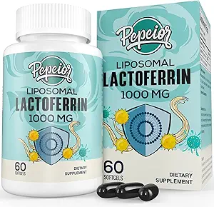 Liposomal Lactoferrin 1000 mg - Højere Absorption - til Iron Absorption & immunfunktion Lactoferrin Kosttilskud til voksne, 60 Softels (3 flasker)