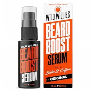 Wild Willies Beard Growth Serum for Mænd - Natural Beard Serum med Biotin, Koffein & Essential Beard Oil for Fuller, Thicker Facial Hår Enhancer - Daglig grooming, Nourishes & Hydrates Facial Hår