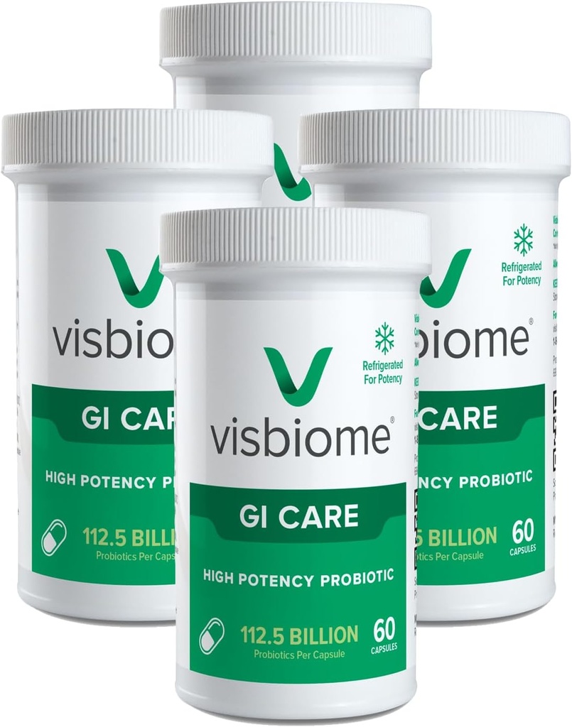 Visbiome ® GI Care - High Potency Probiotic - 112,5 Millioner CFU Live Probiotika, Original De Simone Formulering, Lavet i USA, 240 kapsler.