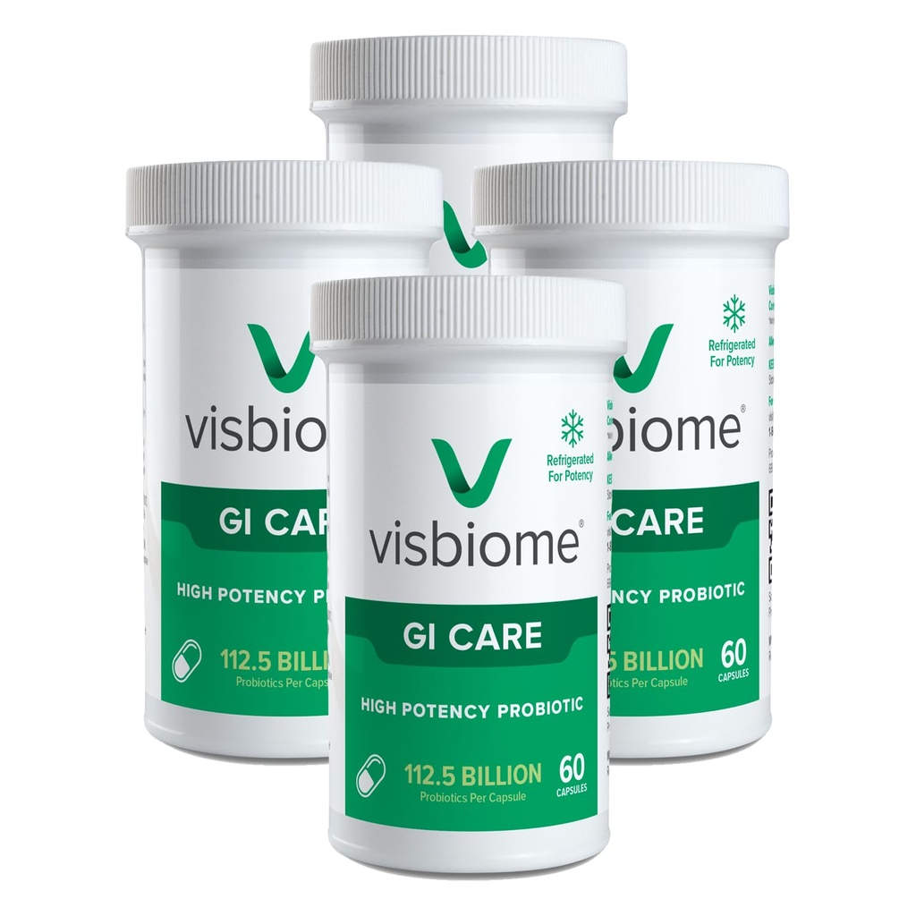 Visbiome ® GI Care - High Potency Probiotic - 112,5 Millioner CFU Live Probiotika, Original De Simone Formulering, Lavet i USA, 240 kapsler.