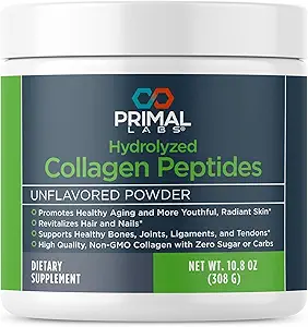 Primal sundhed Hydrolyzed Collagen Peptider - Multi Collagen Blend - fremmer sundt hår, negle, hud, & Joints - Non-GMO & Keto Friendly - Unflavored Protein Powder - 30 Serveringer