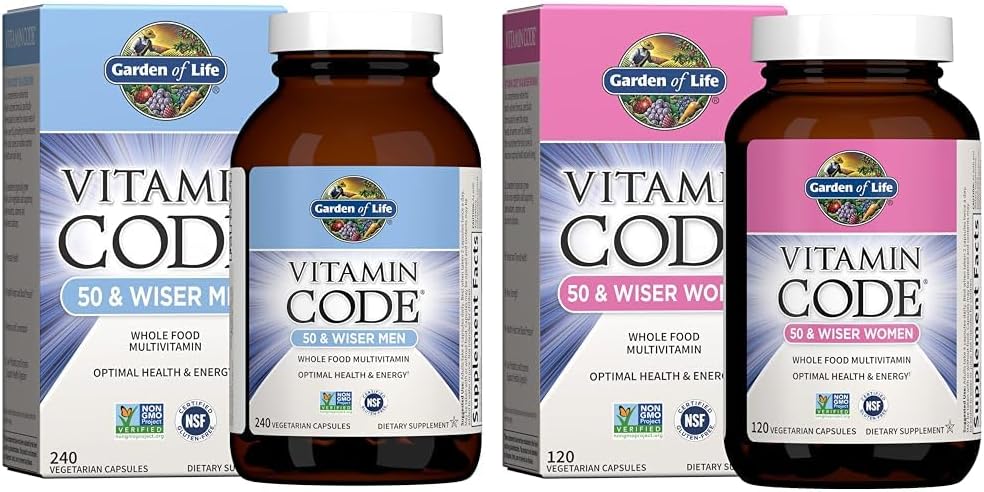 Livets Have Multivitamin til Mænd & Multivitamin til Kvinder - Vitamin Code 50 & Wiser Kvinder rå hele fødevarer Vitamin supplement
