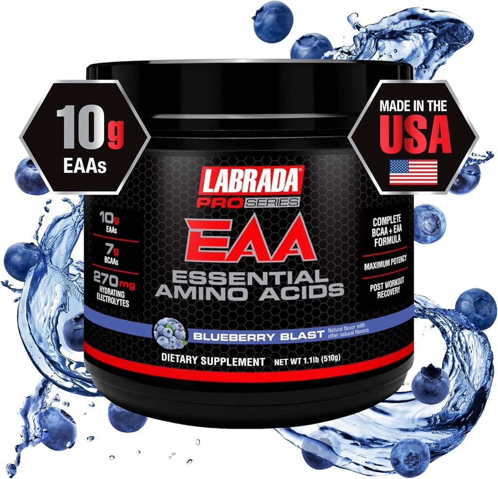 Pro Series EAA Maksimal potens Komplet Essential Aminosyre Hydrating Formel med 10g EAA 7g BCAA & 270mg Hydrating Elecrolytes Recovery and Performance (Blueberry Blast)