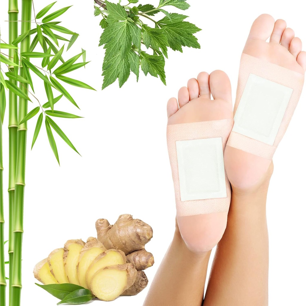 Lymporial Drainage Ingefær Foot Pads 50 Pads - Ingefær Oil Foot Patches Deep Cleansing Sleep Aids Lindring Stress og træthed Forbedre søvnkvalitet