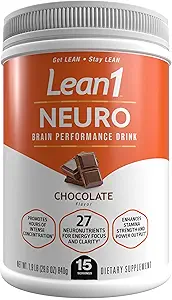 Lean1 Neuro Chokolade, Mental Energy Drink, 15 Servering badekar af Nutrition53