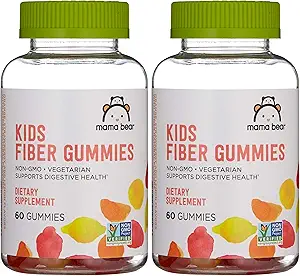 Mærke - Mama Bear - Kids Fiber Gummies - Understøtter fordøjelsessygdomme, Orange, 60 Greve (Pack of 2)