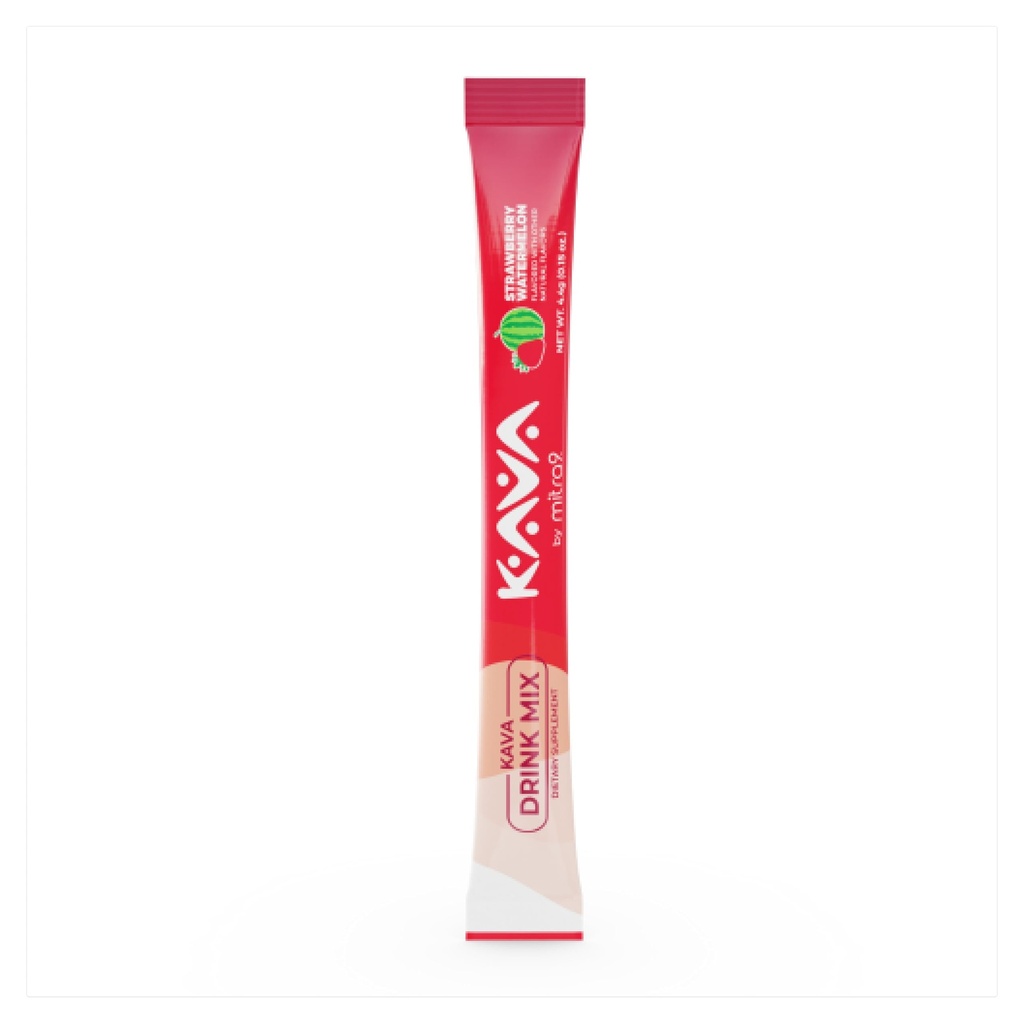 Mitra9 Kava Powder RelaxPak - Strawberry Watermelon Kava Extract Powder Packets Dex124; Mood Enhancer Dex124; Plant Based Dex124; Fremmer naturlig ro & Clarity Dex124; Easy Open Single- Serving Stick (5)