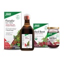 Floradix Jern & Urter (16.9 oz) & Salus Red Beet krystaller (7 oz) - Jern supplement til sund energistøtte * & Økologisk næringsværdi Beet Root Drink Mix