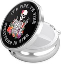 Nipichsha Pill Box, Lille Pill sag for purse & Pocket, Cute Travel Medicine Organizer, Portable Medicine Container Holder til at holde vitaminer, Medicin, Fish Oil & Supplement, Flower Skull