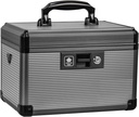 Medicine Lock Box med nøgle, Alluminum Alloy Box til medicinering, Førstehjælp Box med en Removeable Tray til Store Medicines & piller til hjemmet, Black 12 * 7,68 * 7,87 tommer