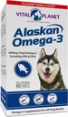 Vital Planet - Alaska Omega-3 Fish Oil Supplement til hunde med 600 mg Omega-3, High in DHA og EPA fra bæredygtigt hafted Wild Caught Cold Water Fish, 60 Vanilla Softels