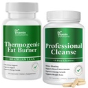DR VITAMIN SOLUTIONER Termogeniske Fat Burner og Detox Cleanse Bundle - 15 dages rengøring for vægttab, Gut Health, og Bloating Relief - 90 kapsler