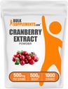 BulkSupplements.com Cranberry Extract Powder - Cranberry Artior Powder, Sourced from Vaccinium Macrocarpon Fruit - Vegan & Gluten Free, 500mg per Serving, 500g (1.1 lbs) (Pack of 1)