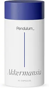 Pendulum Akkermansia Probiotisk med Prebiotic Fiber - Forsinkede Release Kapsler, Third-Party Testet, Autentiske 100M AFU Live Strain for Gut Health & GLP-1 Support til mænd og kvinder (90 Kapsler, 1- Pack)