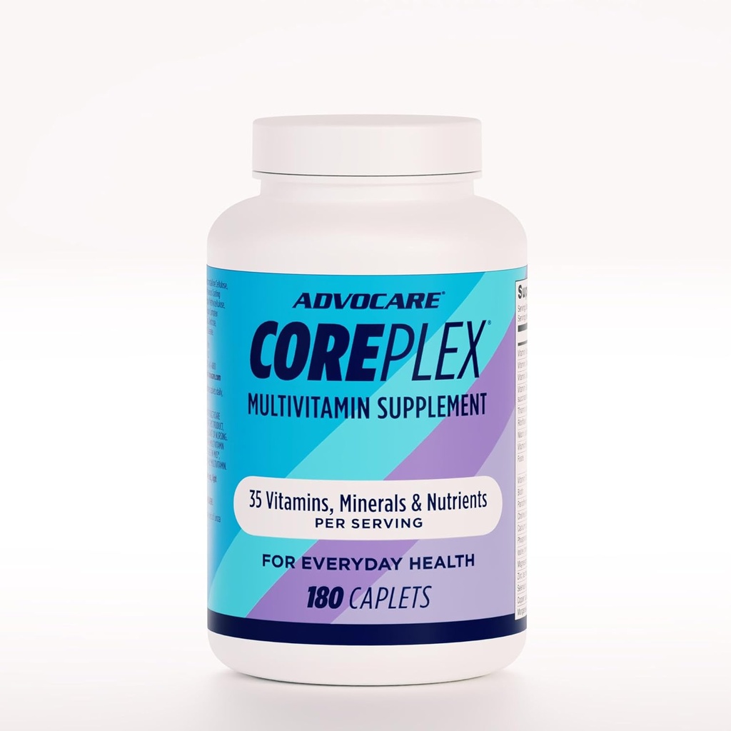 AdvoCare CorePlex - Dagligt tillæg med vitaminer og mineraler - Inkluderer vitaminer A, C & E - Indeholder magnesium, zink & calcium - 180 kapsler