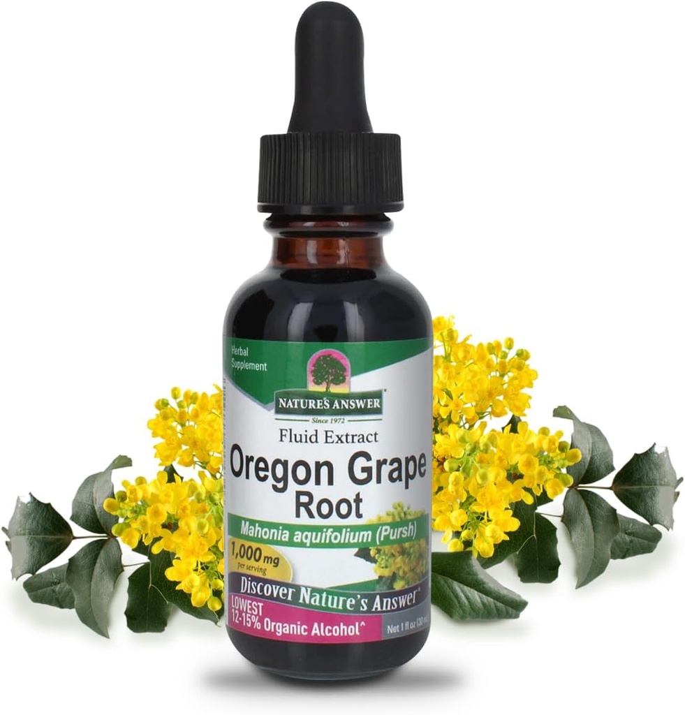 Naturens svar Oregon Grape Root med lav organisme- Alkohol 1oz Extract Note 124; Understøtter Samlet Wellness