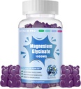 Magnesium Glycinate Gummies 1000mg - Sugar Free Magnesium Kalium Supplement med D-vitamin, B6, CoQ10 for Calm Mood & Sleep Support - 60 Blueberry Gummies