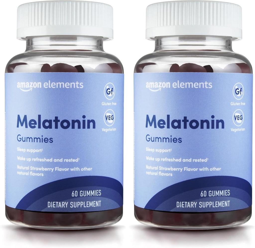 Elements - Melatonin 10mg gummies, Supports Restainful Sleep, Strawberry, 60 Count (Tidligere Revly) (Pack of 2)