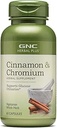 GNC Herbal Plus Cinnamon & Chrom Supplement, Vegetarisk, Understøtter Glucose Udnyttelse, 30 Servere