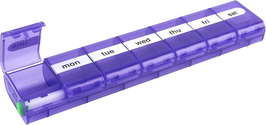 EZY DOSE Ugentlig (7-dag) Pill Case, Medicine Planner, Vitamin Organizer Box, X- store låseafdelinger til sikker receptpligtig medicin og forhindre utilsigtet spild, farve kan Vary