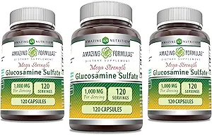 Amazing formulas Glucosamin Sulfate 1000 mg kapsler Supplement 124; Non- GMO