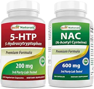 Bedste Naturals 5- HTP 200 mg & NAC - N Acetyl Cysteine 600 mg