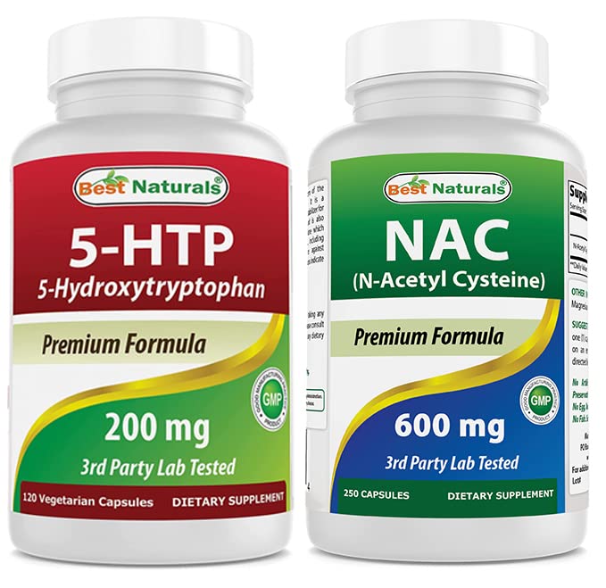 Bedste Naturals 5- HTP 200 mg & NAC - N Acetyl Cysteine 600 mg