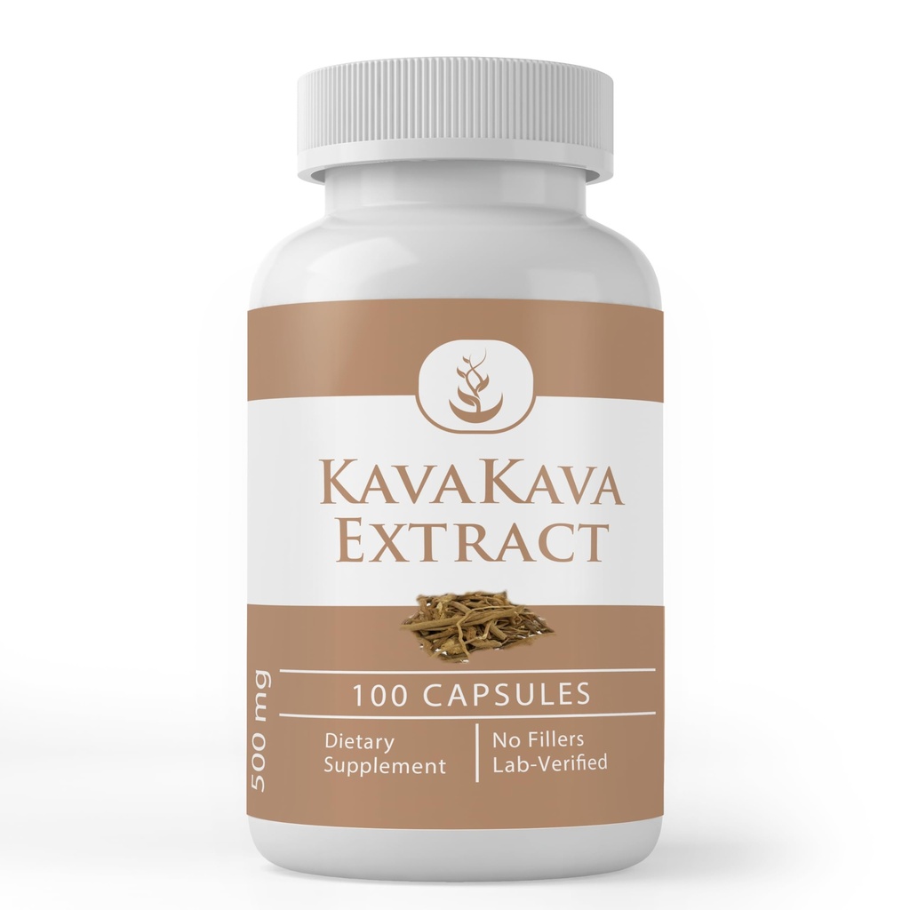 PURE ORIGINALSKE INGREDIENSER Kava Kava Extract, (100 kapsler), Ingen tilsætningsstoffer eller Fillers, Lab Verified