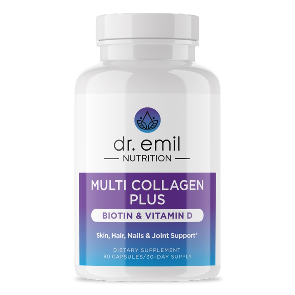 DR. EMIL NUTRITION Multi collagen peptider Plus biotin og D-vitamin - Biotin og collagen kosttilskud til hår hud og negle - Biotin piller til hårvækst