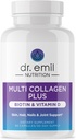 DR. EMIL NUTRITION Multi collagen peptider Plus biotin og D-vitamin - Biotin og collagen kosttilskud til hår hud og negle - Biotin piller til hårvækst