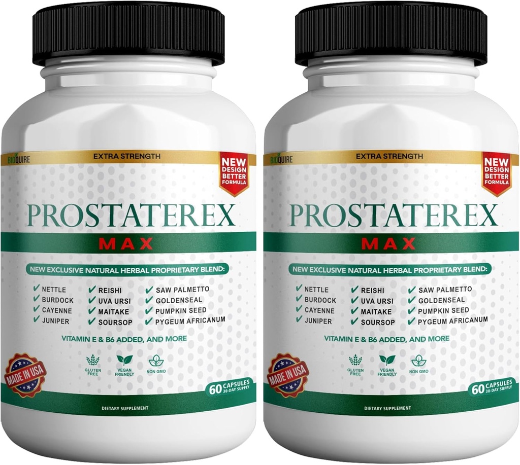 ProstateRex Max Extra Strength Prostate Health Support Supplement, Saw Palmetto, Vegan, Non-GMO, Gluten-Free – 120 Capsules (2)