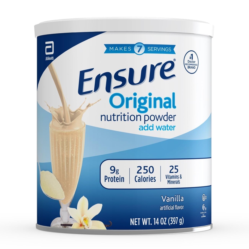 Sikre original ernæring pulver med 9 g protein per servering, vanille, 14 ounces