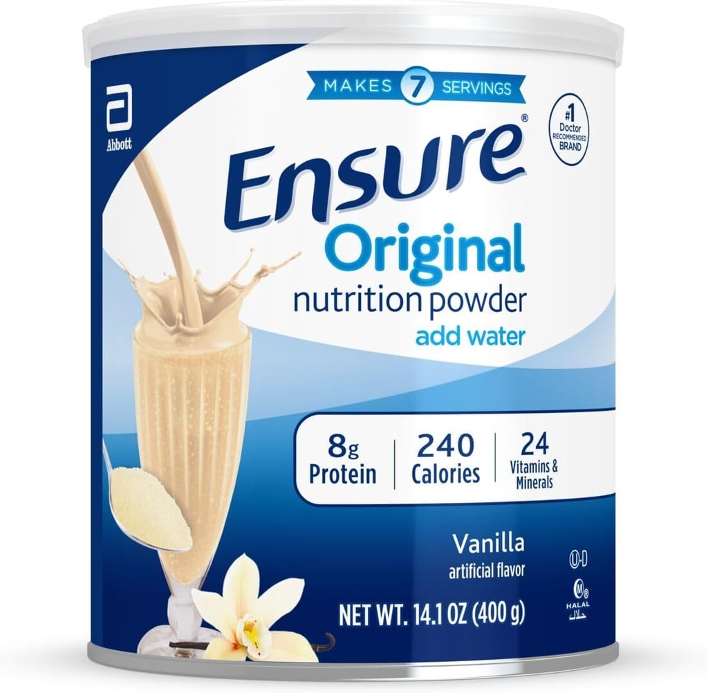 Sikre original ernæring pulver med 9 g protein per servering, vanille, 14 ounces