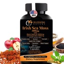 10- in-1 Irish Sea Moss Veggie Caps 3000mg Black Seed Oil Ashwagandha Bladderwrack Burdock Turmerisk Apple Cider Vinegar Manuka Honey Dandelion Black Pepper - Made in US (Veggie Caps, Unflavored)