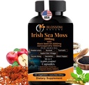 10- in-1 Irish Sea Moss Veggie Caps 3000mg Black Seed Oil Ashwagandha Bladderwrack Burdock Turmerisk Apple Cider Vinegar Manuka Honey Dandelion Black Pepper - Made in US (Veggie Caps, Unflavored)