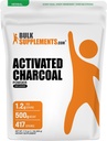 BulkSupplements.com Aktiveret kul pulver - fra kokos kul, for Tandblegning - Vegan & Gluten Free, 1,2 g per Serving, 500g (1.1 lbs) (Pack of 1)