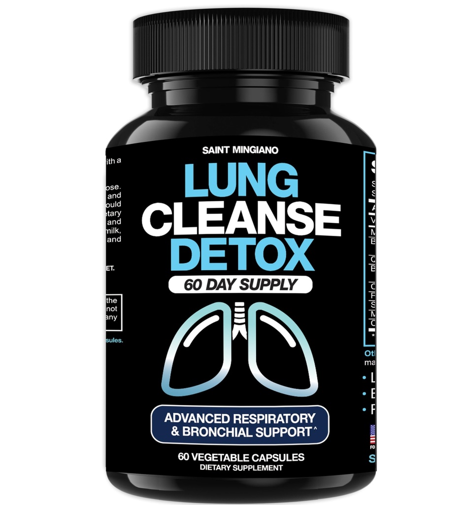 Lung Cleanse Detox, 60 Day Cleanse - Understøtter Lung Health Inside Bronchial & Respiratory Systems - Afslut & Stop ryger hjælpemidler - Urteafvænning til lunger