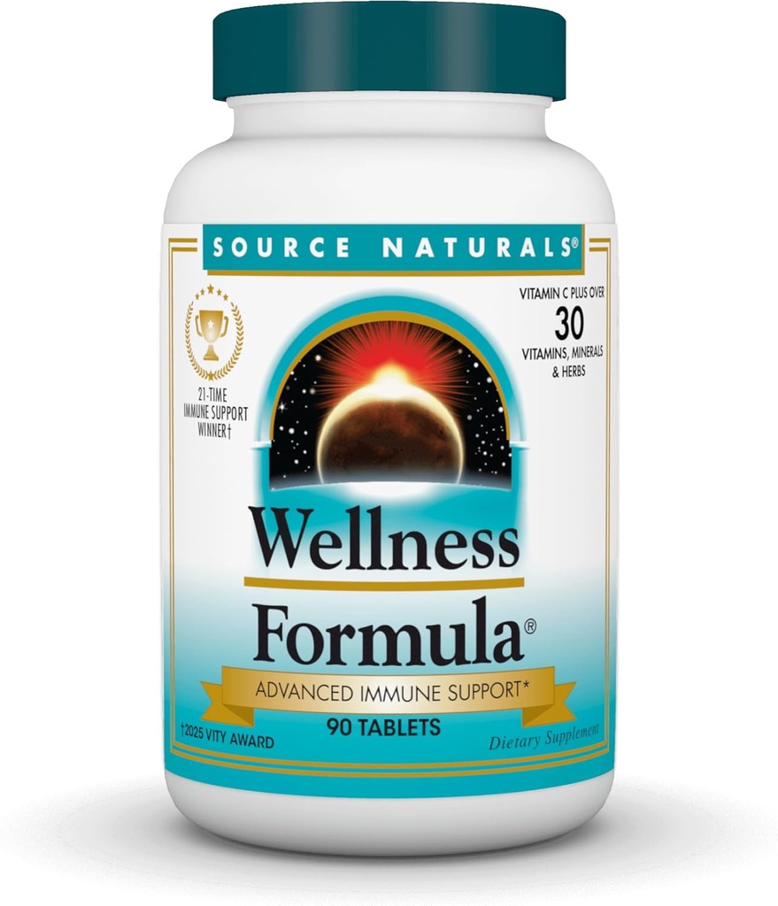 Kilde Naturals Wellness Formel Bio- Aligned Vitamin & Herbal Defense - Immunsystemet Support & Immunity Booster * - 90 tabletter