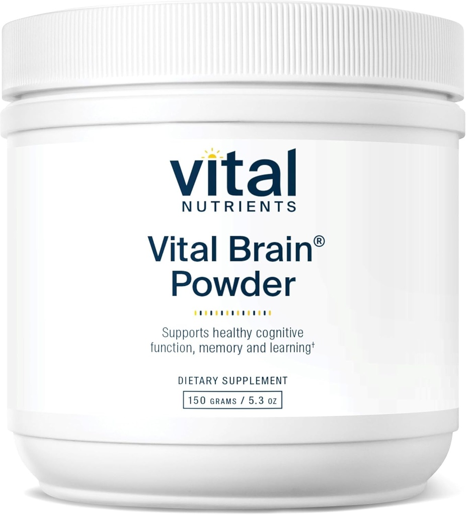 Vital Nutrients Vital Brain Powder C124; Phosphatidylserin, Acetyl- L- Carnitin Brain Supplement C124; Nootrop Cognitive Function, Memory, Learning * C124; Gluten, Dairy, Soy Free