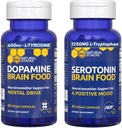NATURAL STACKS Serotonin Brain Food + Dopamine Brain Food Bundle - Supports a Positive Mood & Mental Drive* - 120 Total Capsules