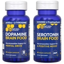 NATURLIGE STAKKER Serotonin Brain Food + Dopamin Brain Food Bundle - Understøtter en positiv mad & Mental Drive * - 120 Total kapsler