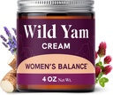 Wild Yam Cream for Hormon Balance; 3450mg Wild Yam for Herbal Menopause & PMS Support; 124; Beriget med Vitex, Black Cohosh, Lavender & Mere; Estrogen & Progesteron Free Balancing Cream