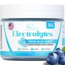 Zero Sugar - sour Blue Candy Electrolytes Powder - Forfriskende hydrering - Koffein Free Energy - Alle naturlige ingredienser - Vegan, Keto & Paleo - Sukker Free Electrolyte Powder Drink Mix - 30 Serveringer
