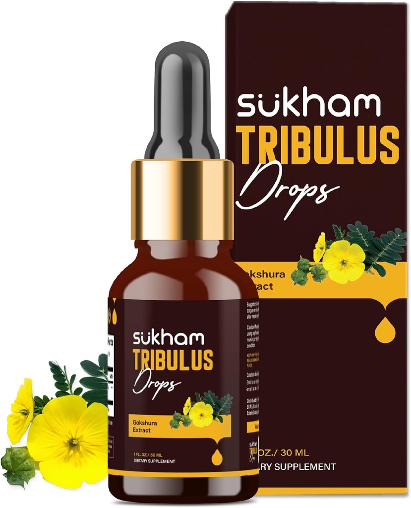 Tribulus Terrestris Flydende Drops TT- 120 Tribulus Extract 124; 3. part Lab Testede 124; til inddrivelse & Performance - 1 FLOZ (40 Servere) med Saponiner & Flavonoider, Alkohol- Free Liquid Koncentrat