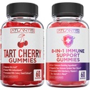 Atlantis Nutrition 60 Tart Cherry Gummies + 8 - in-1 Immunstøtte 60 Gummies