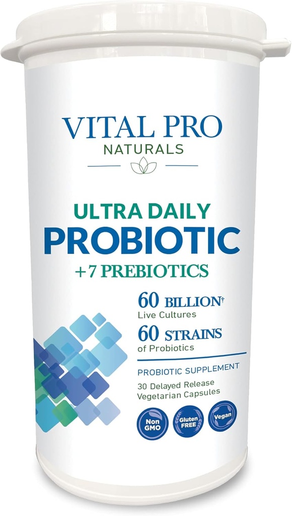 Vital Pro Naturals - Ultra Daily Probiotic Plus Prebiotika 30 kapsler