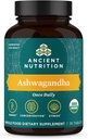 Ancient Nutrition Ashwagandha Tabletter, Stress Relief, Understøtter Energi, Mental Klarhed og Koncentration, Reducerer Træthed og Angst, Paleo og Keto Friendly, 30 Kapsler