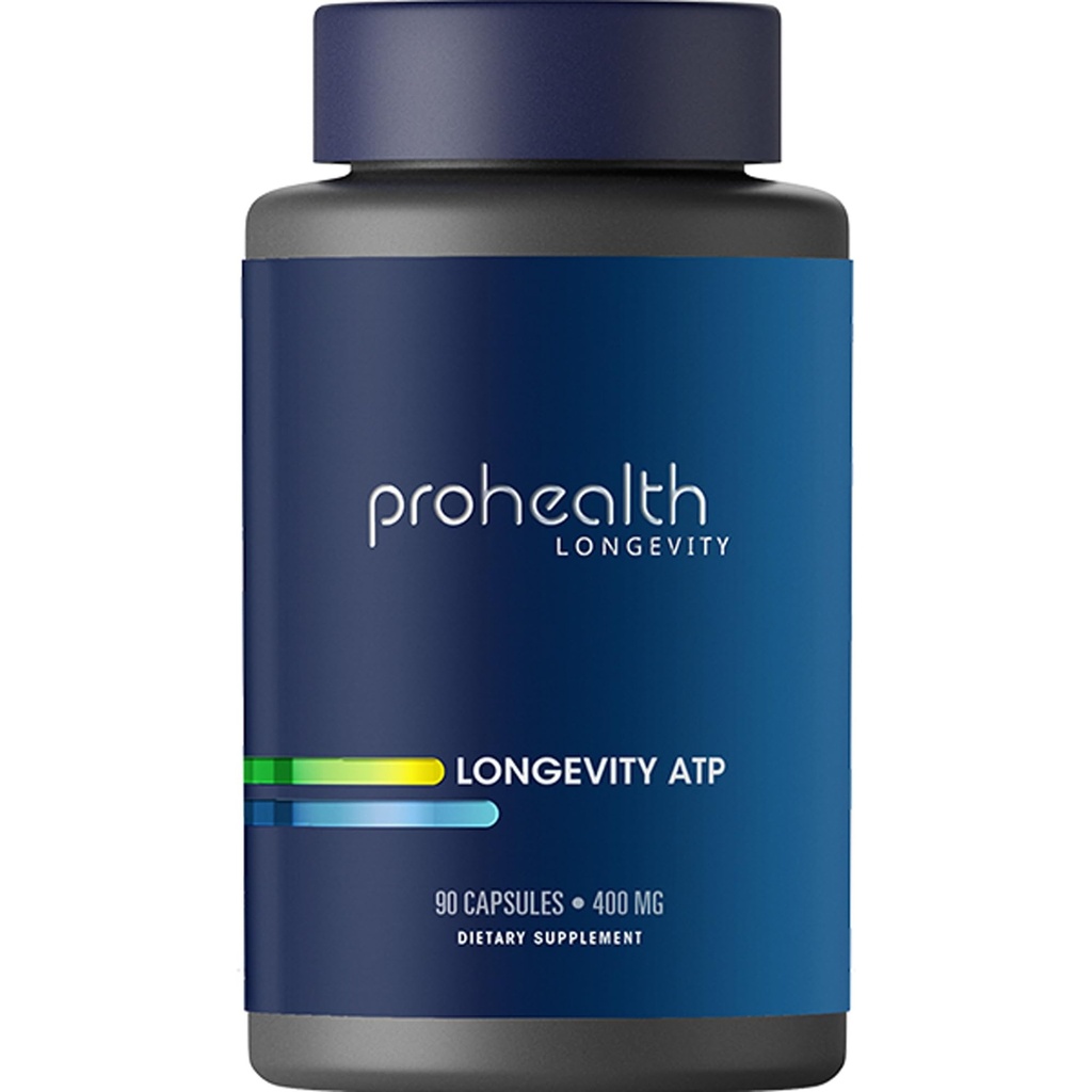 ProHealth Longevity ATP - 400 mg X 90 Servering, PeakATP Patenteret Pure ATP til at vedligeholde cellulær energi, muskelstyrke, og kognitiv funktion, understøtter hjerte sundhed & metabolisk effektivitet